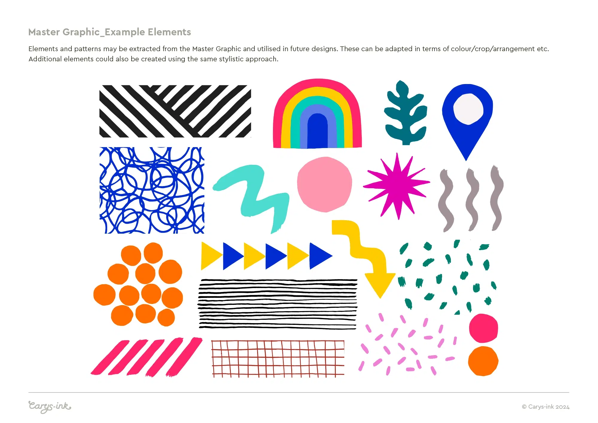 Page from brand guidelines for Pickle Street. Colourful brand identity for children’s playspace in Bristol