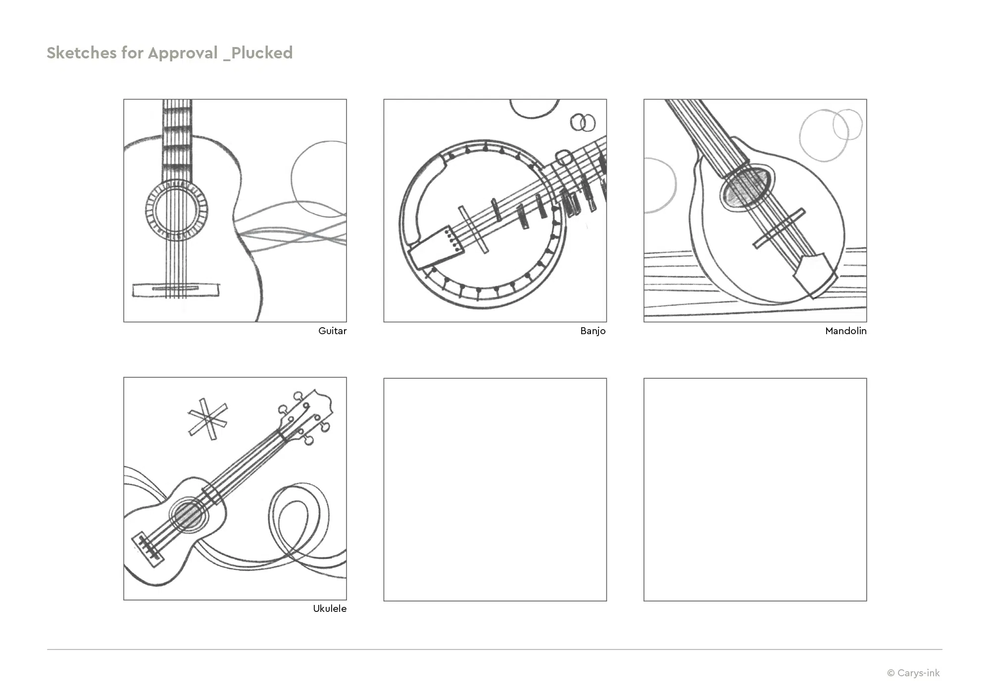 Sketches for music themed illustrations