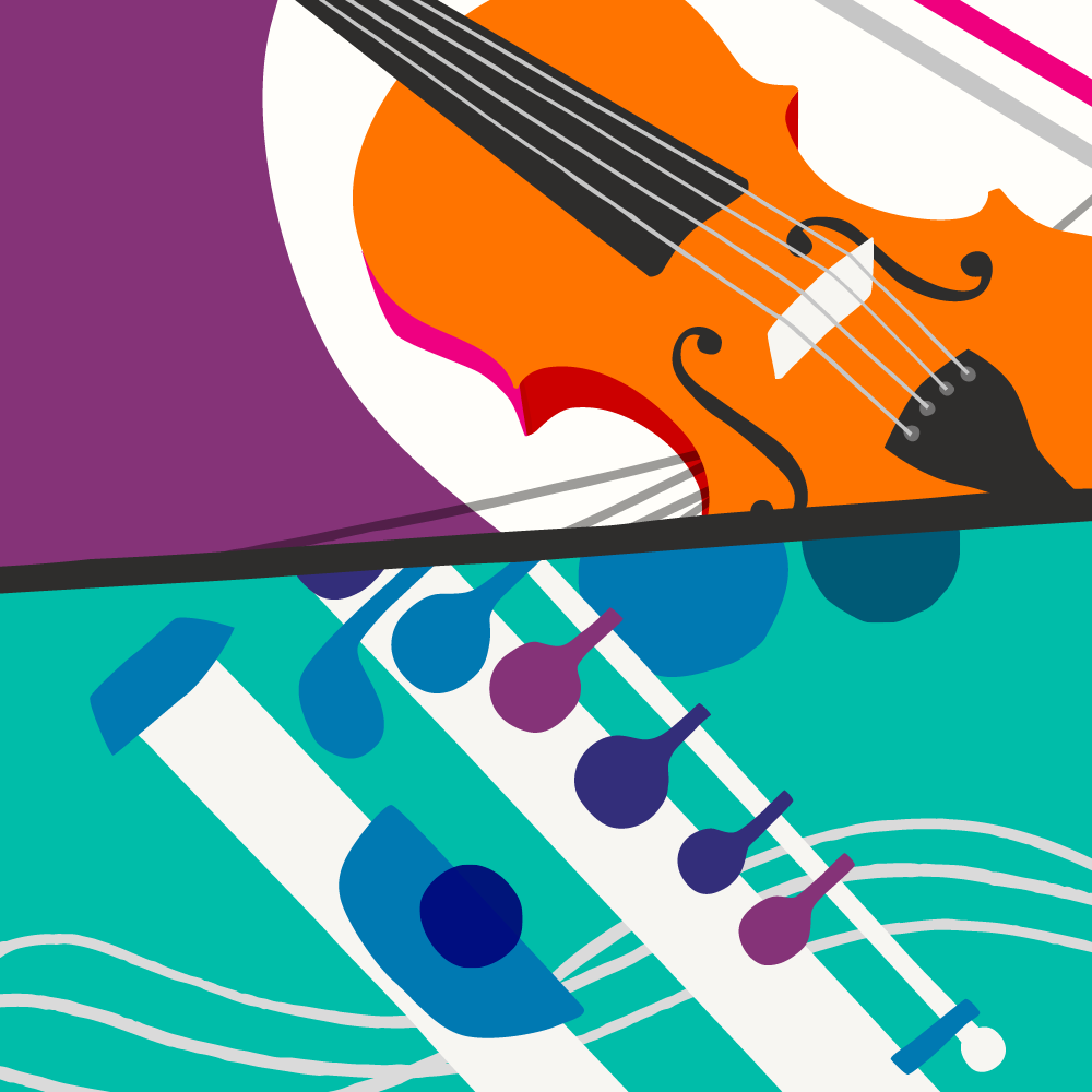 Colourful music themed illustration