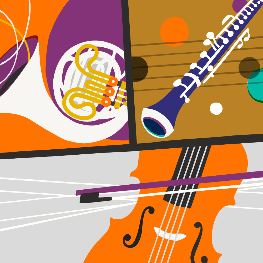 Colourful music themed illustration