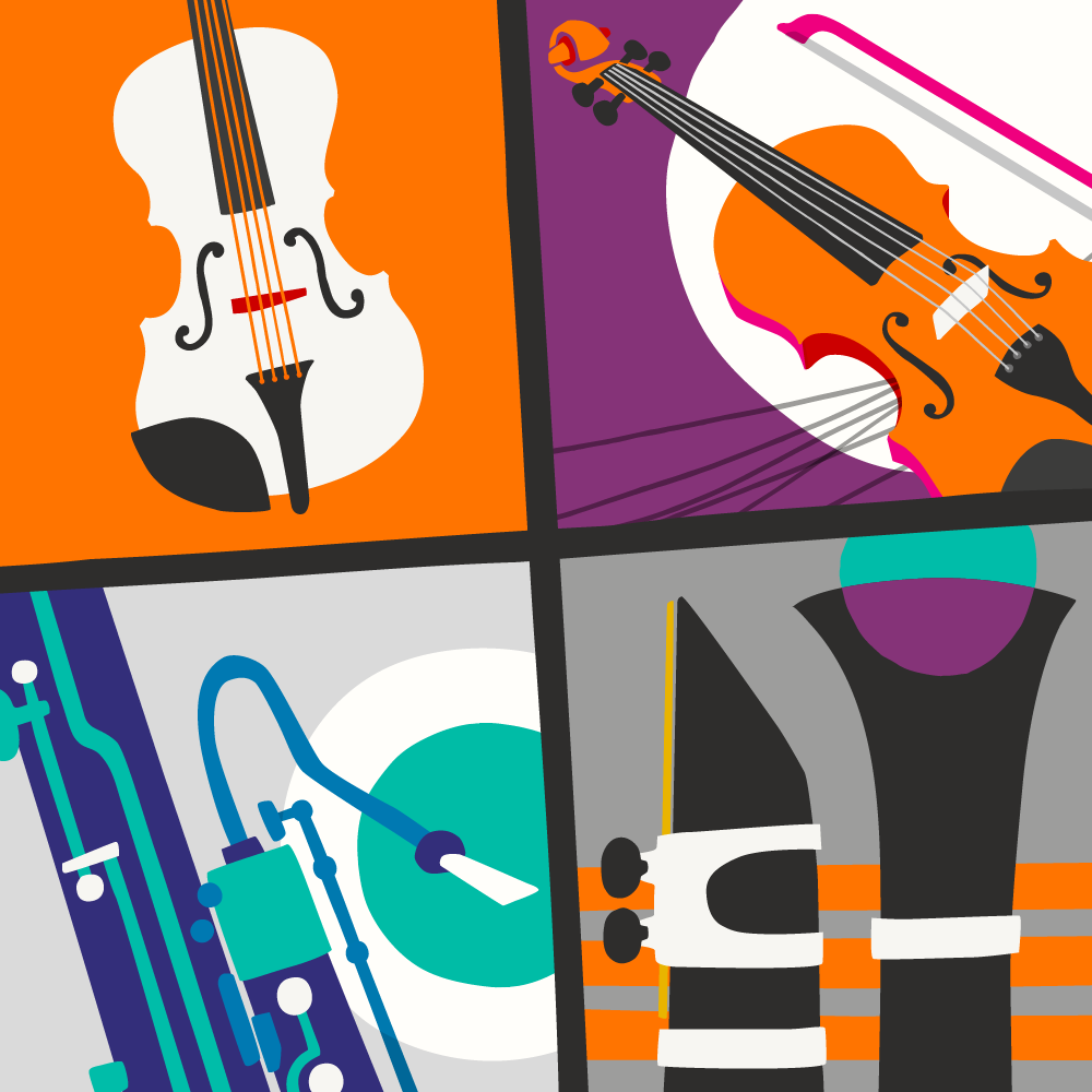 Colourful music themed illustration