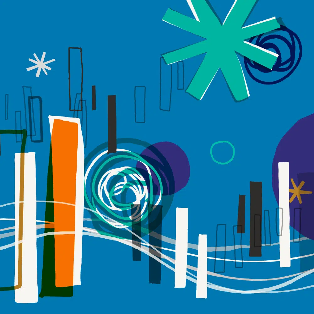 Colourful music themed illustration, jazz