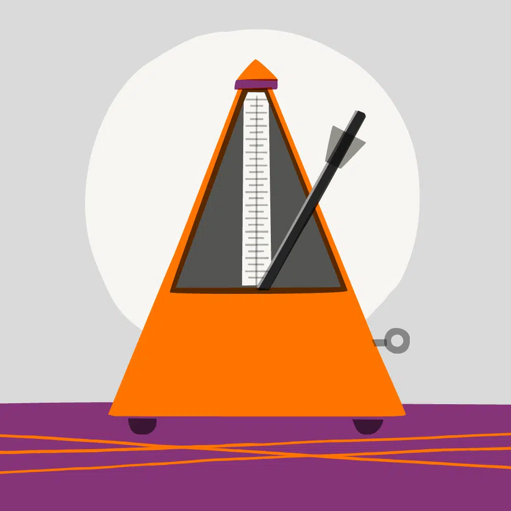 Colourful music themed illustration, metronome