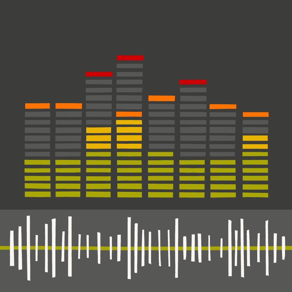 Colourful music themed illustration, new electronic music