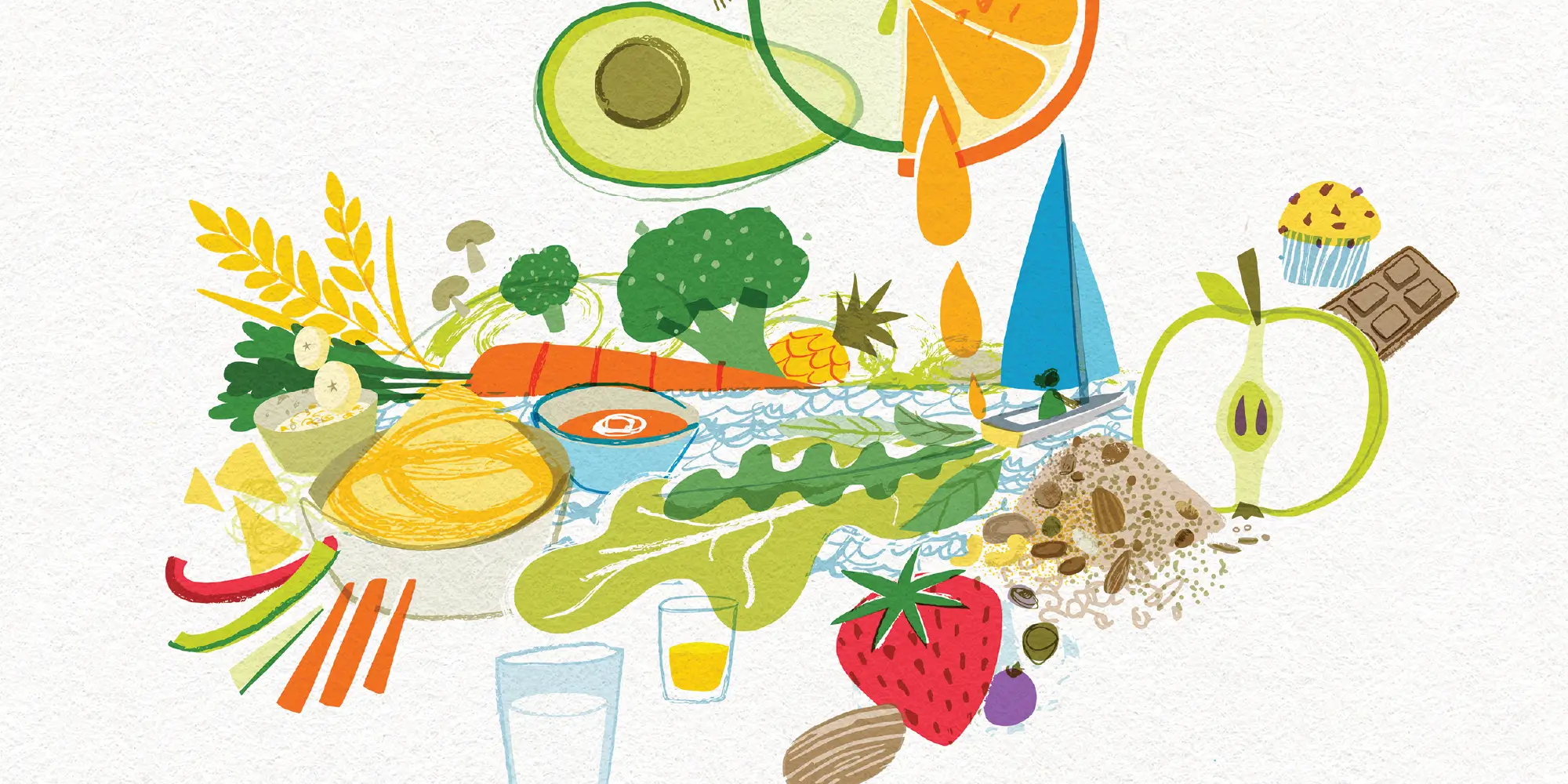 healthy food editorial illustration