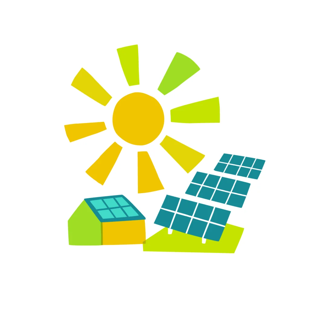 Solar icon for community climate action organisation with a focus on sustainable energy. Thornbury, Bristol